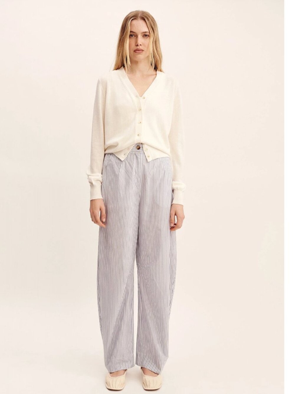Posse Pinstripe Barrel Pants NWT